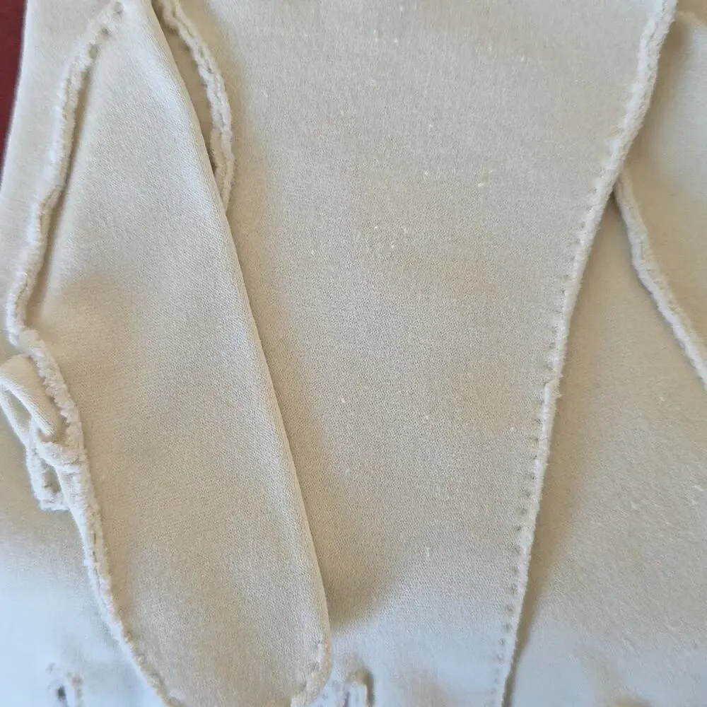 Vintage Elegant White Short Hand Stitched Nylon Blend Gloves Womens OS On Trend